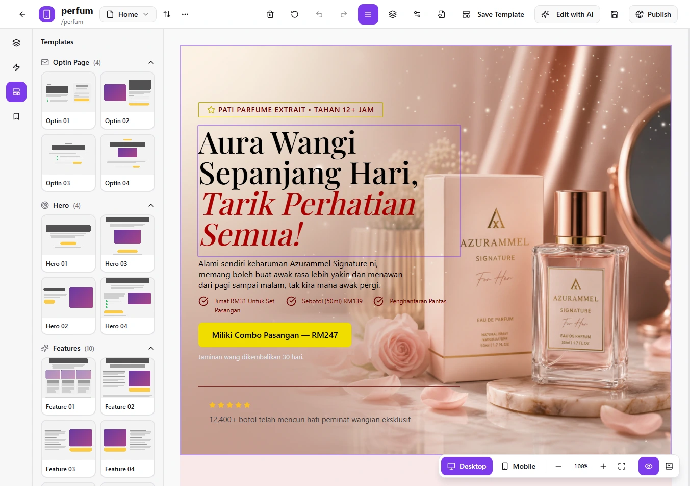 PapanPutih AI-powered sales page and landing page builder