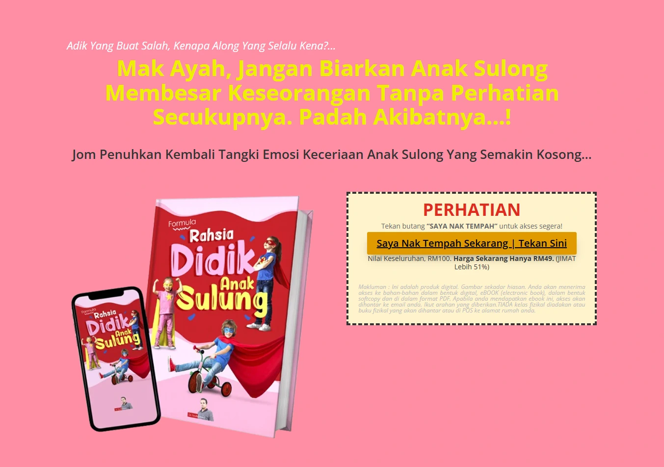 RahsiaDidik parenting digital product sales page